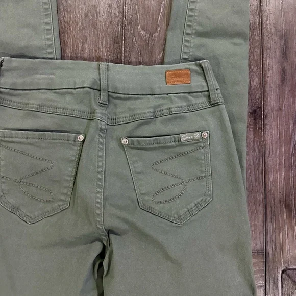 Seven7 Tummyless Olive Green Skinny Jeans - Picture 6 of 11